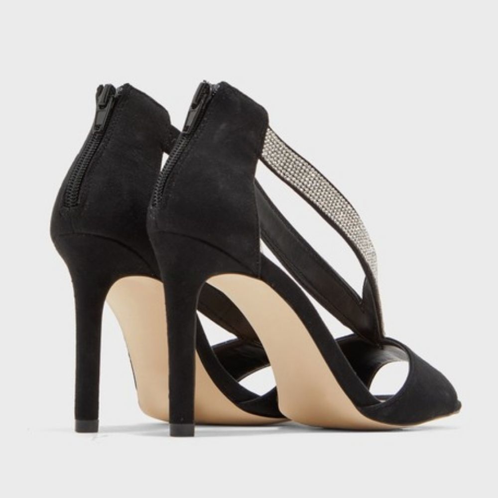 Viaria Sandal Stilletto Heels Black Rhinestones CALL IT SPRING - Picture 3 of 12